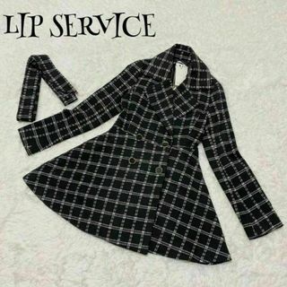 LIP SERVICE - LIP SERVICE リップサービス ☆ ペプラムトレンチコート　チェック柄