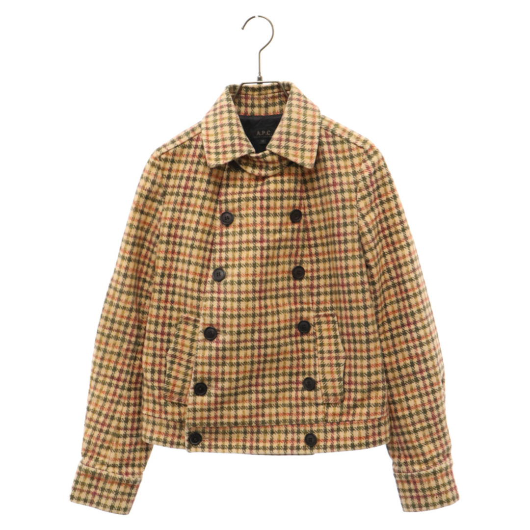 A.P.C(アーペーセー)のA.P.C アーペーセー 日本製 ハンドトゥース ウールメルトン トレンチクロップドジャケット ショートコート ベージュ メンズのジャケット/アウター(フライトジャケット)の商品写真