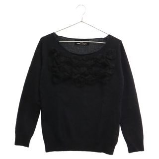 コムデギャルソン(COMME des GARCONS)のtricot COMME des GARCONS トリコ コム デ ギャルソン ウール ボートネック フロントフリル ニットセーター レディース ブラック TN-040010(ニット/セーター)