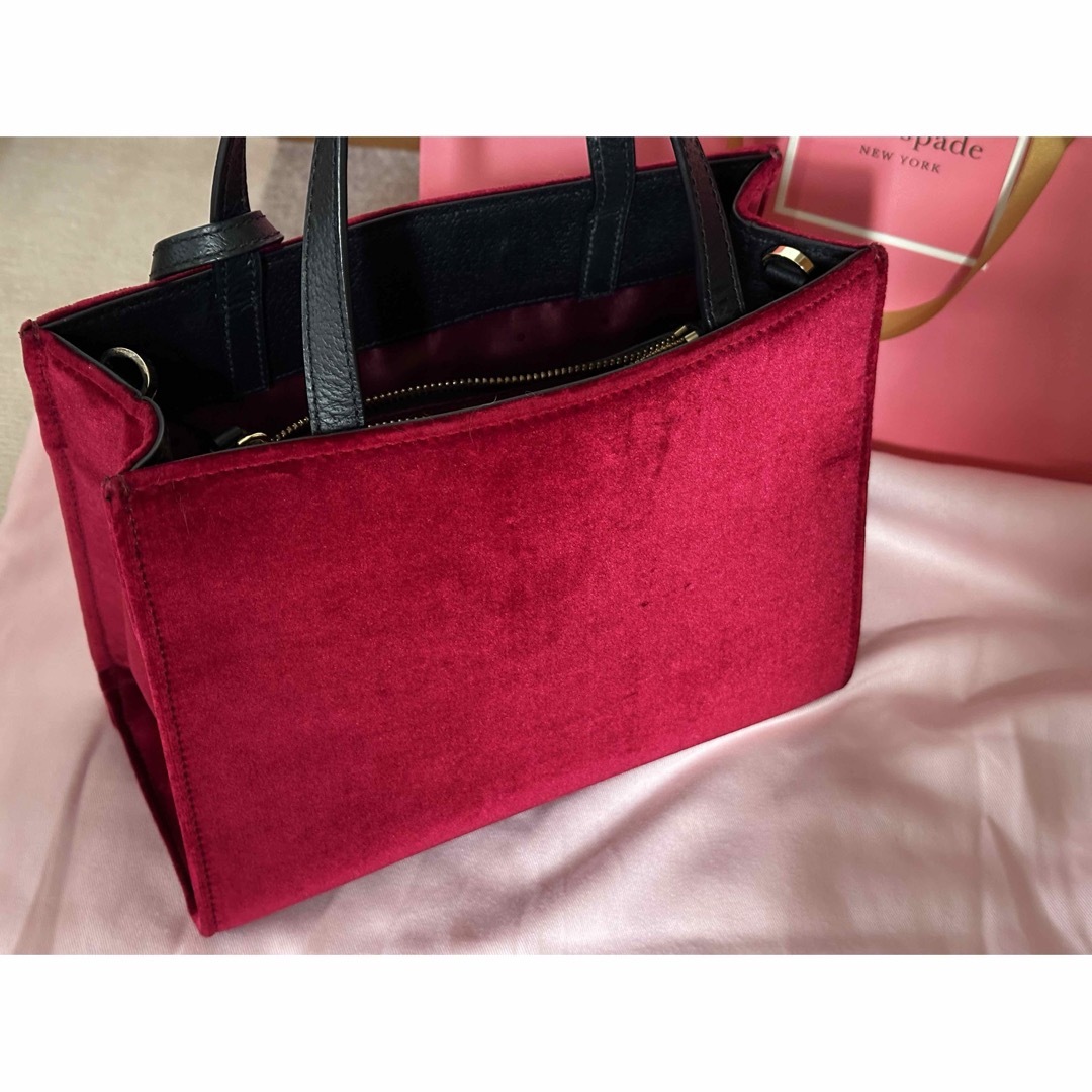 kate spade new york(ケイトスペードニューヨーク)の【正規品】♡kate spade♡2wayベロアバッグ♡ワインレッド♡ レディースのバッグ(ハンドバッグ)の商品写真