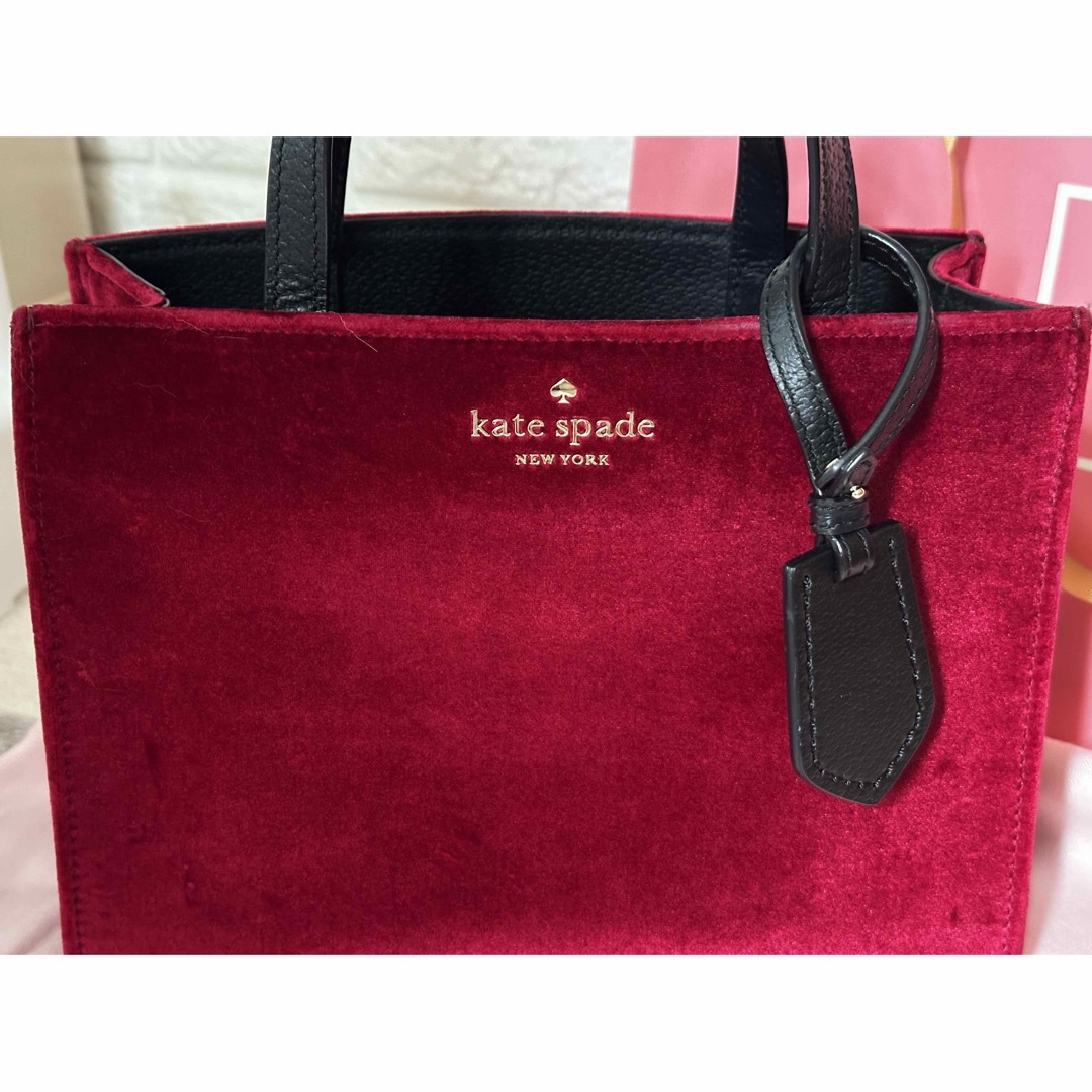 kate spade new york(ケイトスペードニューヨーク)の【正規品】♡kate spade♡2wayベロアバッグ♡ワインレッド♡ レディースのバッグ(ハンドバッグ)の商品写真