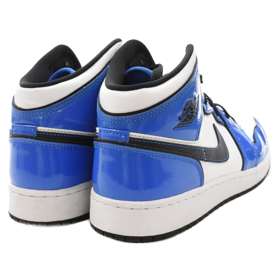 NIKE(ナイキ)のNIKE ナイキ AIR JORDAN 1 MID SE GS SIGNAL BLUE エア ジョーダン 1 パテント レースアップ ハイカットスニーカー BQ6931-402 ブルー/ホワイト US6.5Y/24.5cm レディースの靴/シューズ(スニーカー)の商品写真