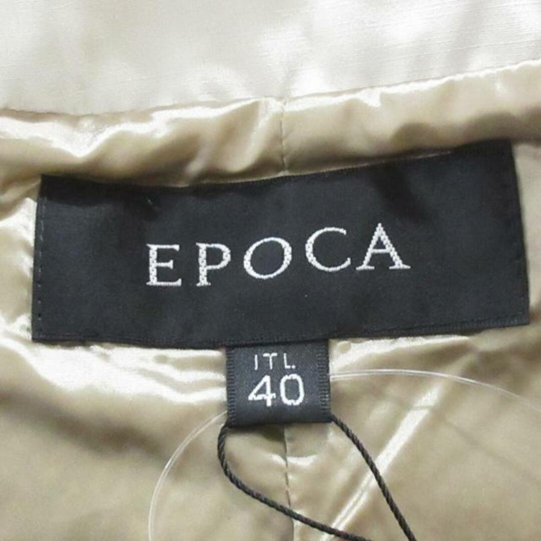 EPOCA(エポカ)のEPOCA(エポカ) コート サイズ40 M レディース美品  - ベージュ×アイボリー 冬物/ファー/ラインストーン レディースのジャケット/アウター(その他)の商品写真