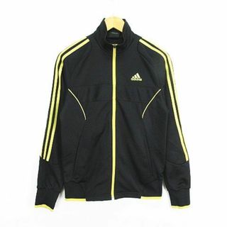 アディダス(adidas)のアディダス ジャージ ジャケット 長袖 ライン ロゴ S ブラック×ゴールド(その他)