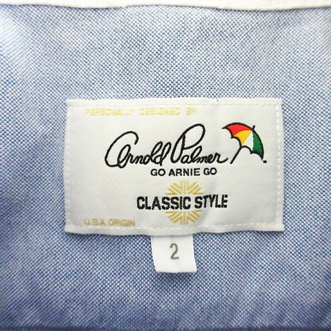 Arnold Palmer(アーノルドパーマー)のアーノルドパーマー シャツ 長袖 ボタンダウン ロゴ コットン 2 サックス レディースのトップス(シャツ/ブラウス(長袖/七分))の商品写真