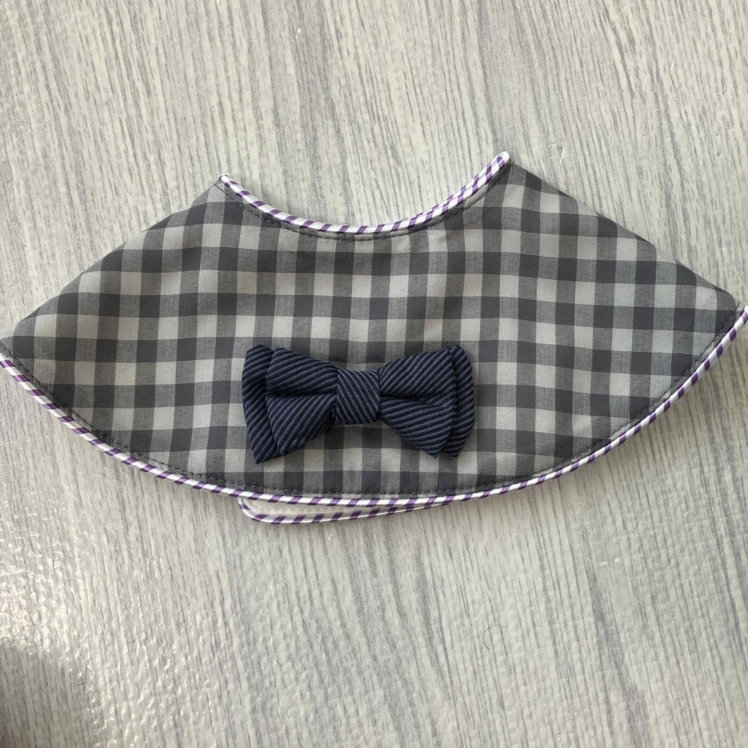 MARLMARL(マールマール)の新品 MARLMARL スタイ dolce 6 check×navy tie キッズ/ベビー/マタニティのこども用ファッション小物(ベビースタイ/よだれかけ)の商品写真