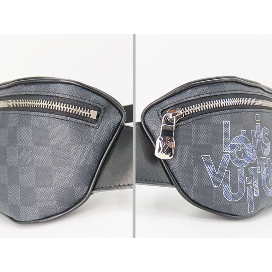 LOUIS VUITTON(ルイヴィトン)の新品同様ルイヴィトンダミエグラフィットLVロゴバムバッグストライプウ メンズのバッグ(ボディーバッグ)の商品写真