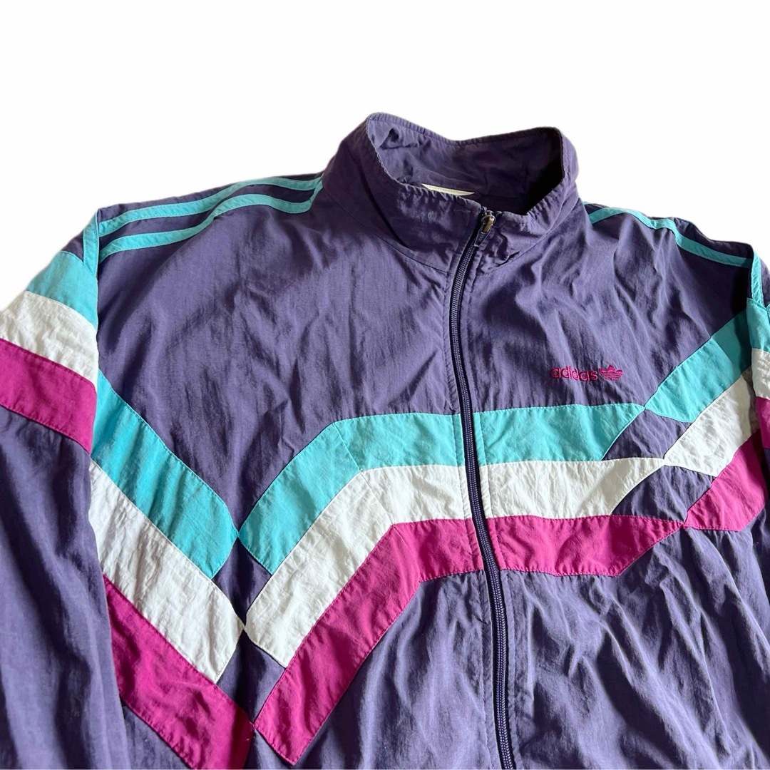 adidas - 希少☆adidas アディダス 刺繍 パープル 3本線 90s adidas - 希少☆adidas アディダス 刺繍 パープル 3本線 90s