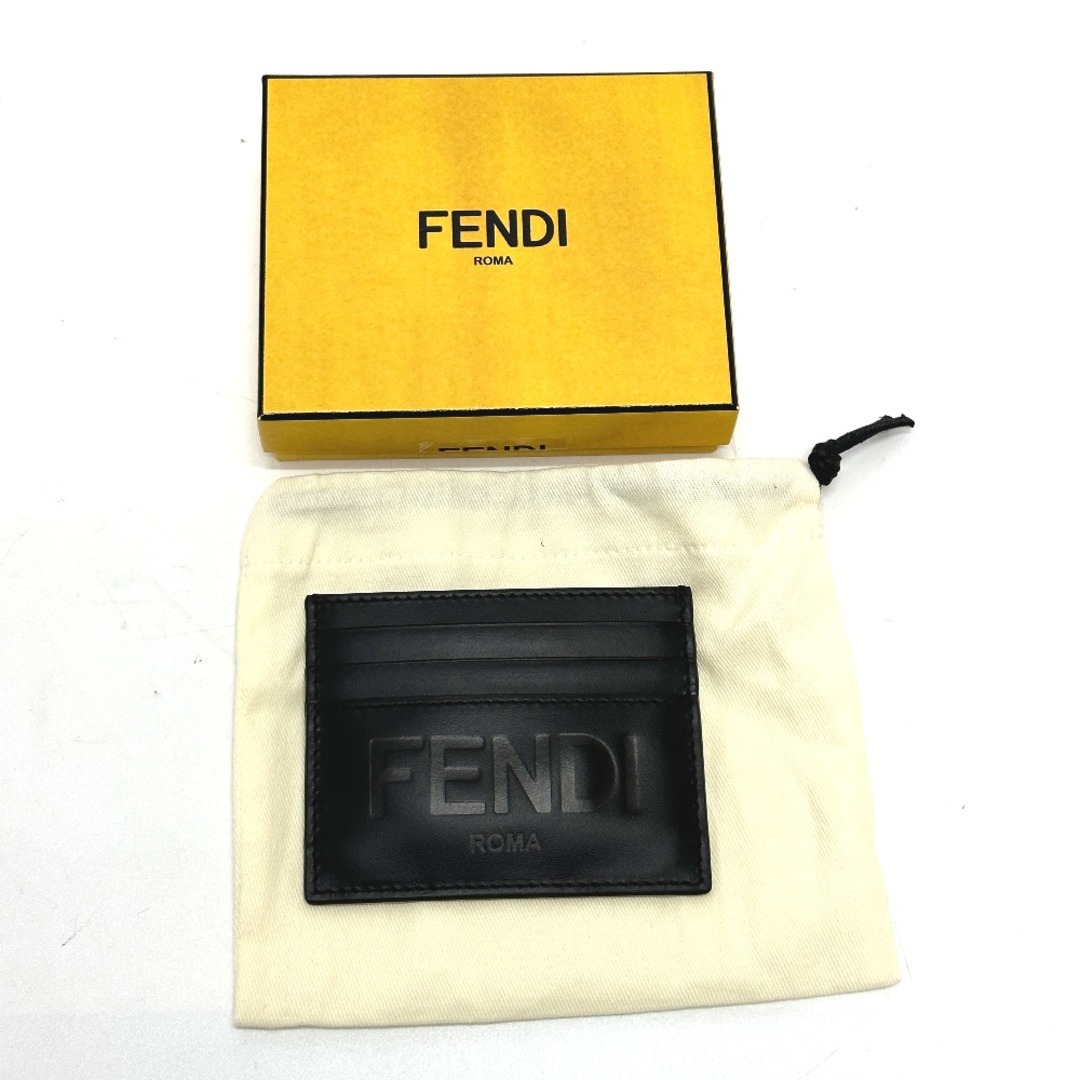 FENDI(フェンディ)のフェンディ FENDI ロゴ 7M0164 名刺入れ パスケース カードケース レザー ブラック 未使用 その他のその他(その他)の商品写真