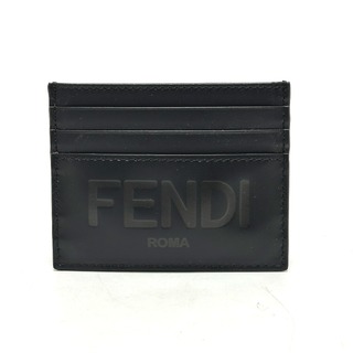フェンディ(FENDI)のフェンディ FENDI ロゴ 7M0164 名刺入れ パスケース カードケース レザー ブラック 未使用(その他)