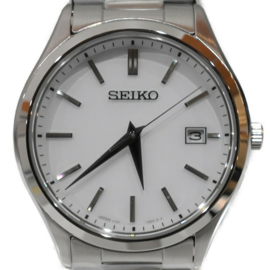 SEIKO(セイコー)の【箱・保証書あり】SEIKO　セイコー　セイコーセレクション　SBPX143　ステンレススチール　ソーラー 腕時計　日付表示　ホワイト　シルバー　メンズ　ギフト　プレゼント包装可【中古】松山久万ノ台店 メンズの時計(腕時計(アナログ))の商品写真