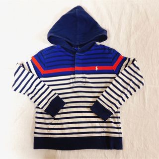 ポロラルフローレン(POLO RALPH LAUREN)のpolo ラルフローレン 長袖 ポロシャツ フードあり ボーダー 青 送料込み(Tシャツ/カットソー)