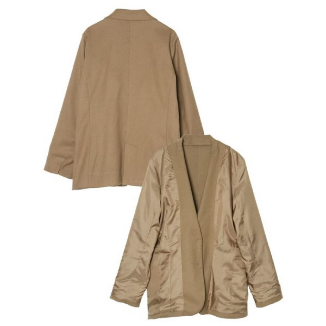 Re:EDIT(リエディ)のリエディ起毛ツイルカラー テーラードジャケット グレーチャコール レディースのジャケット/アウター(テーラードジャケット)の商品写真