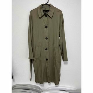 ザラ(ZARA)のZARA BASIC トレンチコート　カーキ　ロングコート　秋冬　冬服(トレンチコート)