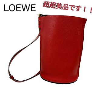 ロエベ(LOEWE)のLOEWE ロエベ ゲート バケット バッグアナグラム レッド ショルダー(ショルダーバッグ)