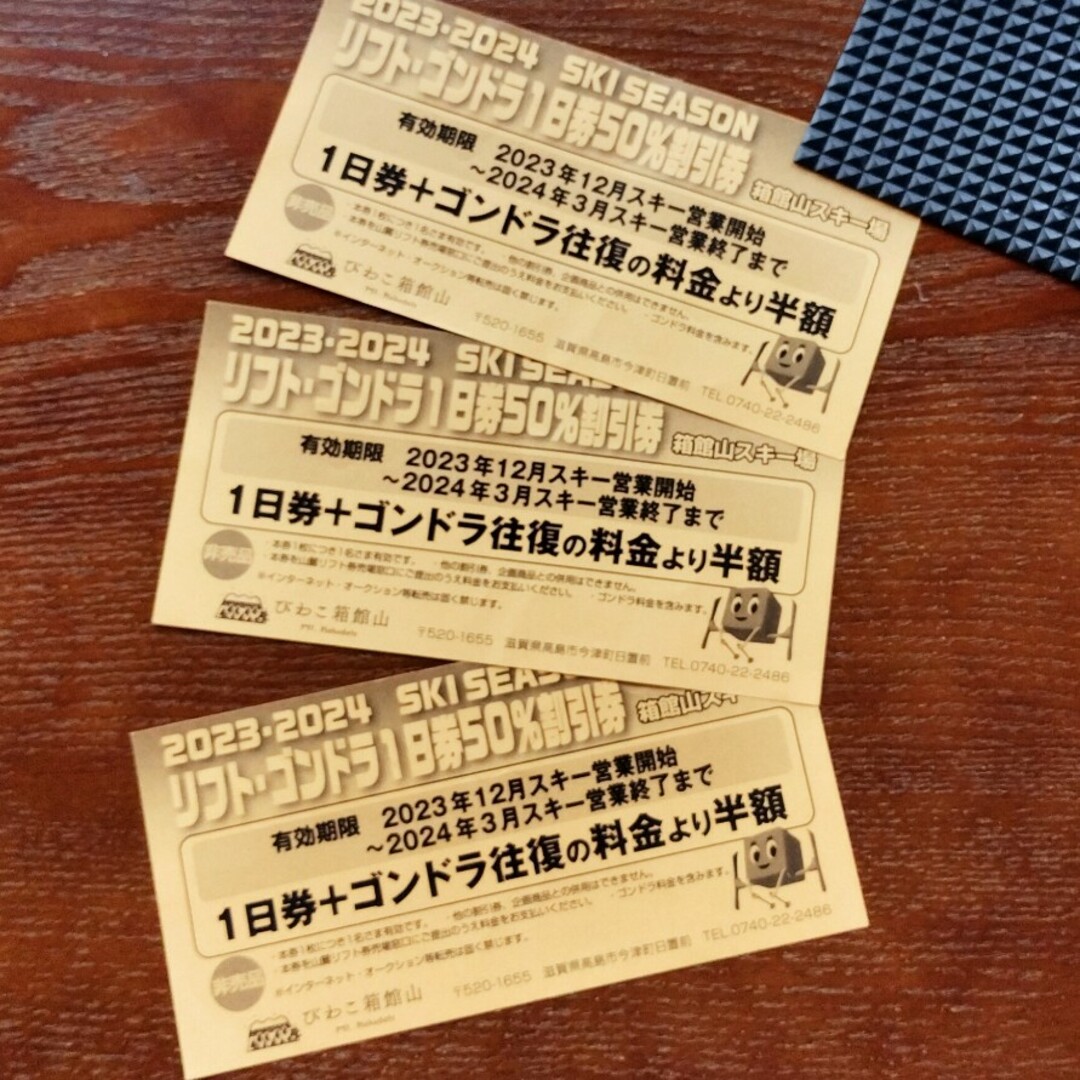 箱館山スキー場 リフト＋ゴンドラ 半額券 3枚の通販 by ちいさん's ...