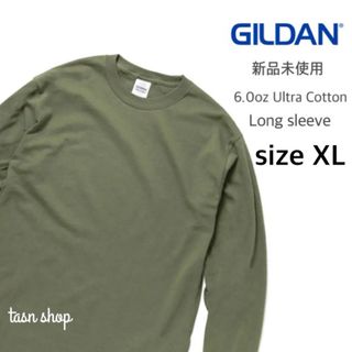 ギルタン(GILDAN)の【ギルダン】新品未使用 ウルトラコットン 無地 長袖Tシャツ ミリタリー XL(Tシャツ/カットソー(半袖/袖なし))