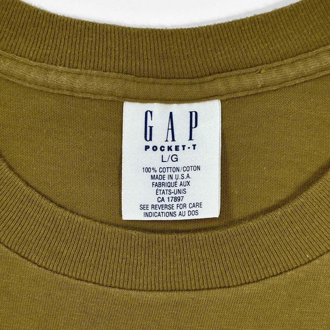 GAP(ギャップ)の90s ビンテージ◎USA製 美品 OLD GAP ポケット Tシャツ 濃カラシ メンズのトップス(Tシャツ/カットソー(半袖/袖なし))の商品写真