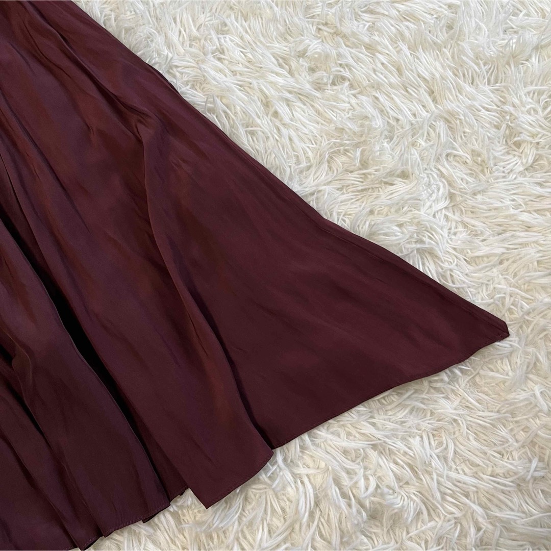 allureville(アルアバイル)のアルアバイル　フレアスカート　ワインレッド　1サイズ レディースのスカート(ひざ丈スカート)の商品写真