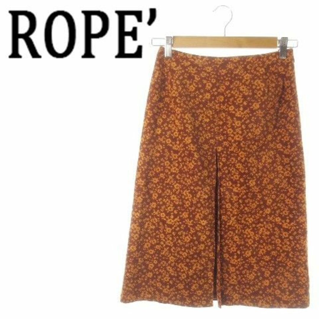 ROPE’(ロペ)のロペ スカート ミモレ丈 コーデュロイ 60-86 茶 220203AO17A レディースのスカート(ひざ丈スカート)の商品写真