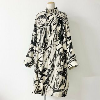 ヨウジヤマモト(Yohji Yamamoto)の20e9 激レア☆yohji yamamoto POUR HOMME ヨウジヤマモト プールオム ×朝倉優佳 18SS リネンコート メンズ 和モダン モード 筆プリント(その他)