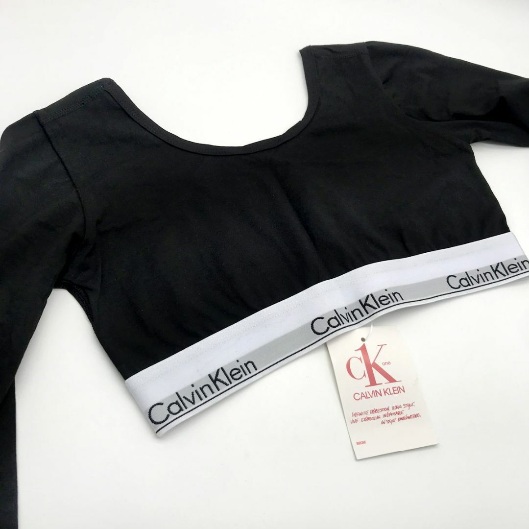 ck Calvin Klein(シーケーカルバンクライン)のカルバンクライン　レディース 　上着　長袖シャツ　Lサイズ　ブラック レディースのトップス(Tシャツ(長袖/七分))の商品写真