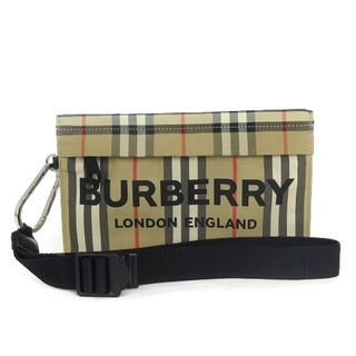 バーバリー(BURBERRY)のバーバリー Iconic Check Clutch ポーチ ベージュ ☆AA★(セカンドバッグ/クラッチバッグ)