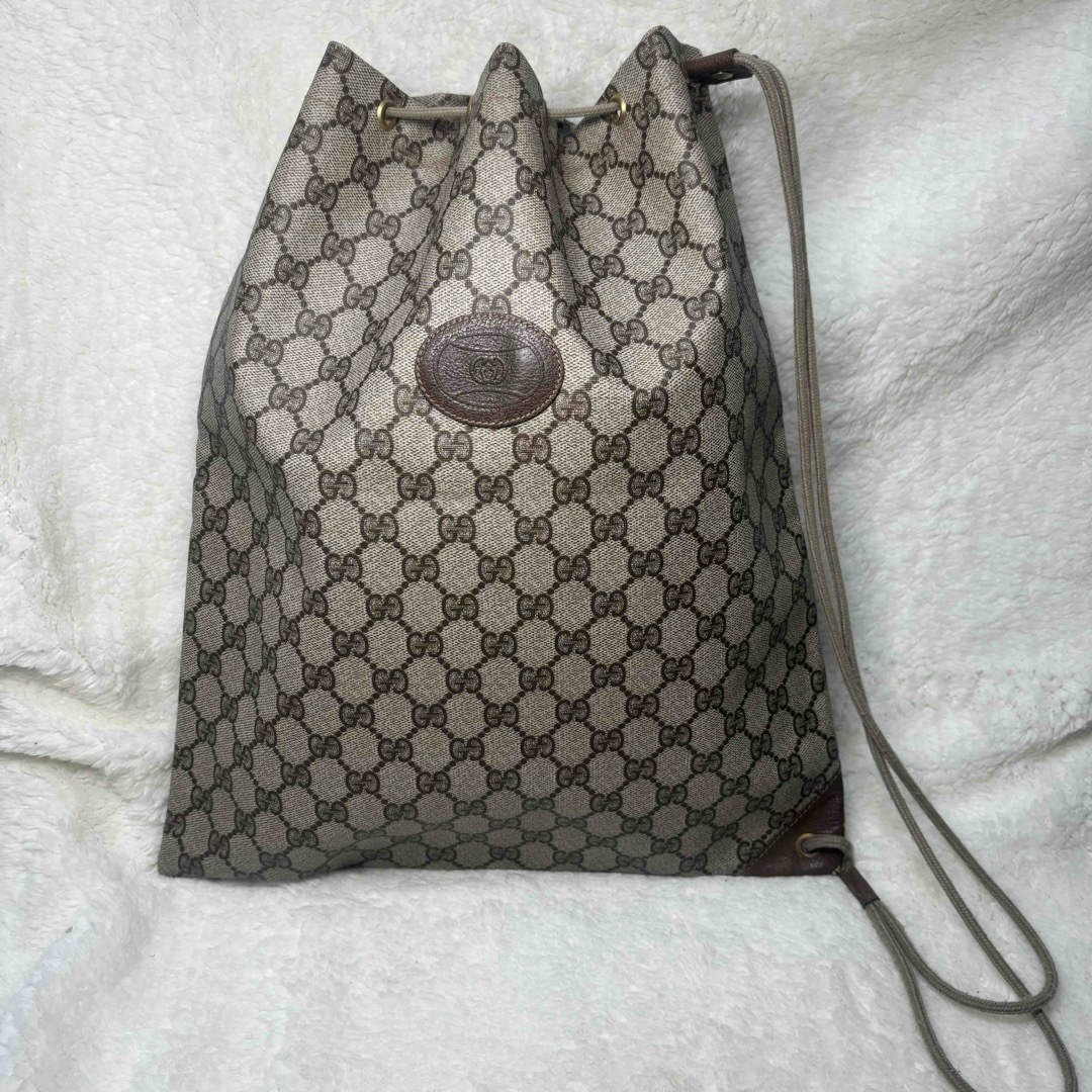 Gucci(グッチ)のGUCCI オールド グッチ 巾着 ショルダーバッグ GG スプリーム  A4 レディースのバッグ(ショルダーバッグ)の商品写真