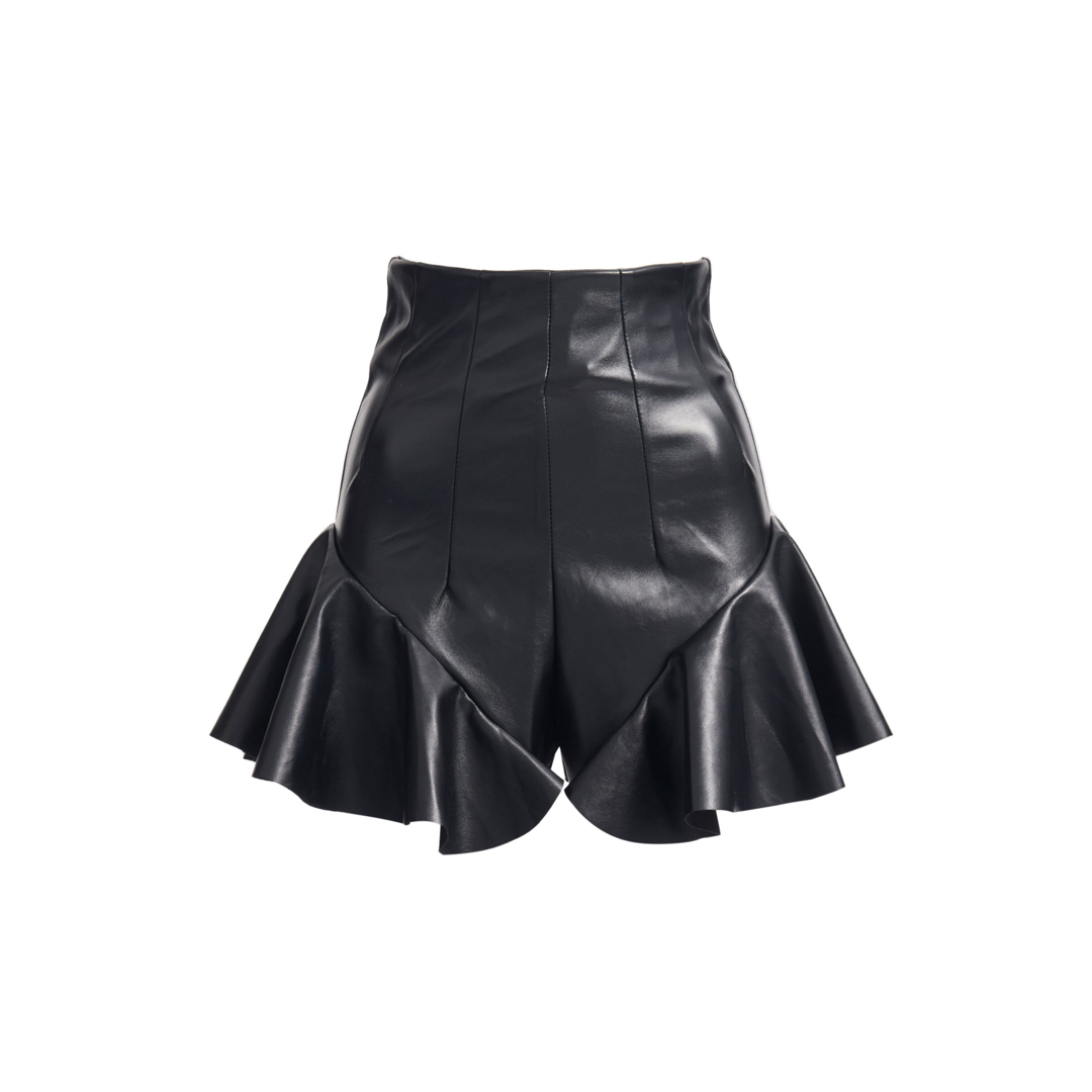 Crayme,(クレイミー)のCrayme, Frill Leather Culottes レディースのパンツ(キュロット)の商品写真