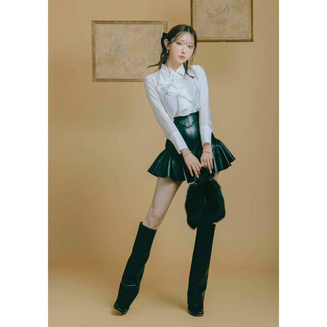 Crayme,(クレイミー)のCrayme, Frill Leather Culottes レディースのパンツ(キュロット)の商品写真