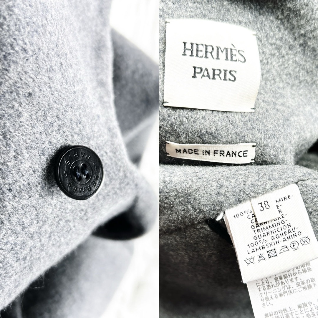 Hermes(エルメス)の美品　HERMES エルメス　ダブルフェイス　クルードセル　ジャケット　コート レディースのジャケット/アウター(ピーコート)の商品写真