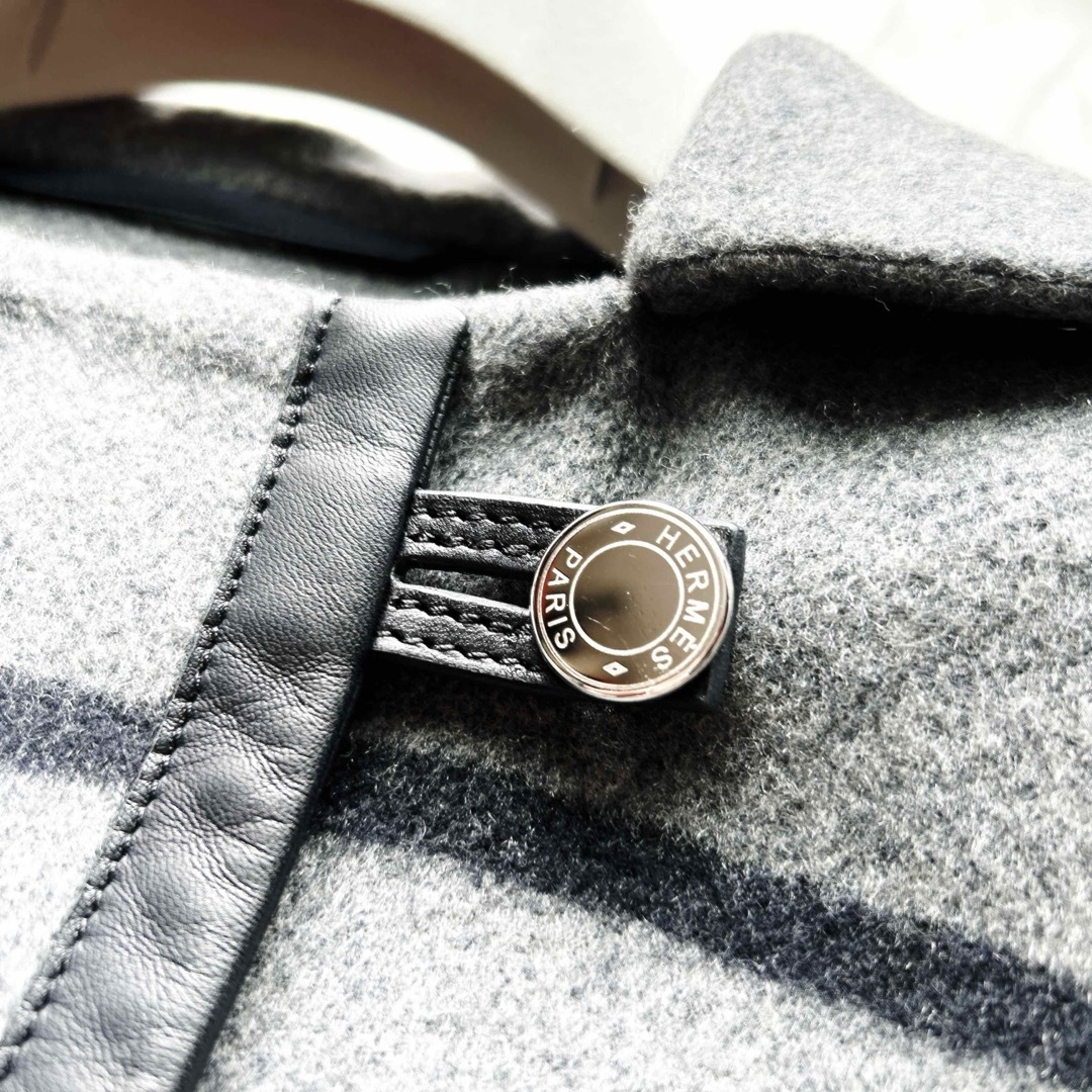 美品 HERMES エルメス ダブルフェイス クルードセル ジャケット コート 美品 HERMES エルメス ダブルフェイス クルードセル ジャケット コート