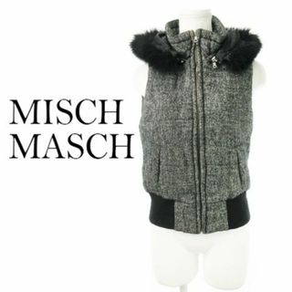 ミッシュマッシュ(MISCH MASCH)のミッシュマッシュ ファー付ジップアップベスト 38 黒 231106AO3R(ベスト/ジレ)