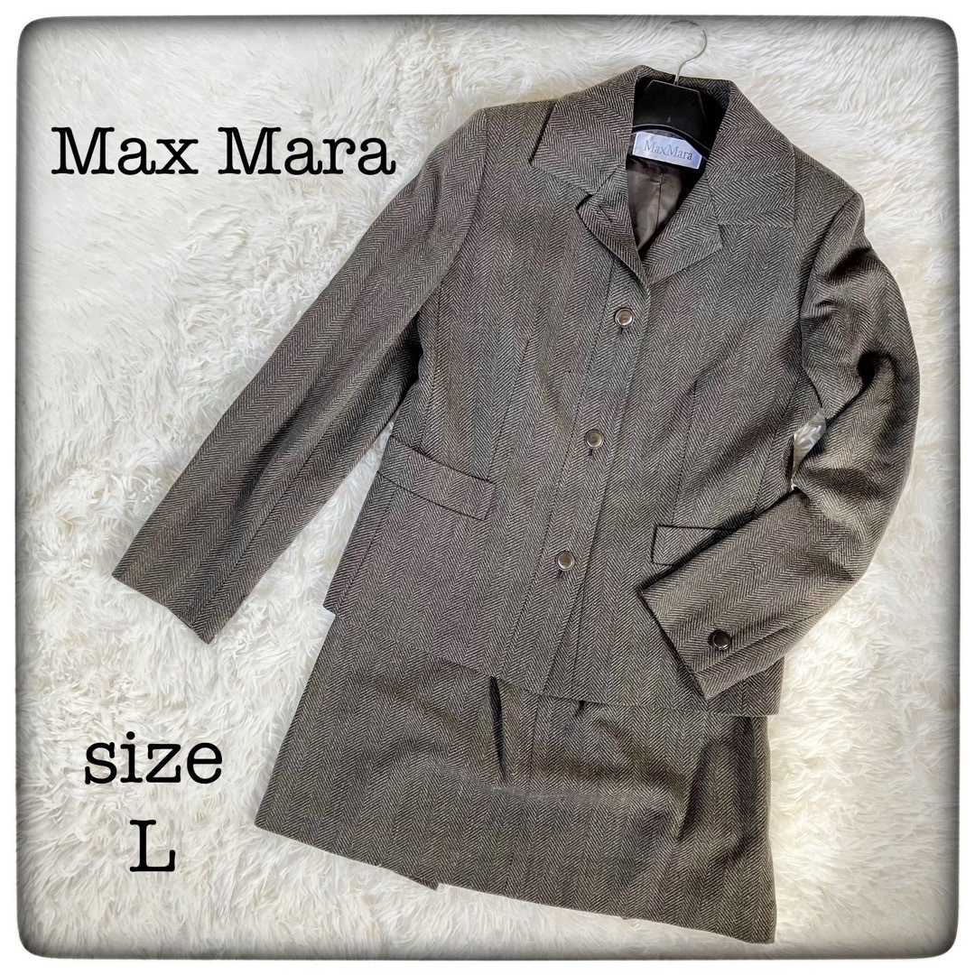 Max Mara(マックスマーラ)のMax Mara 白タグ セットアップ スカートスーツ シルク混 40 レディースのフォーマル/ドレス(スーツ)の商品写真