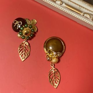 チョコレート風ボタンピアス(ピアス)