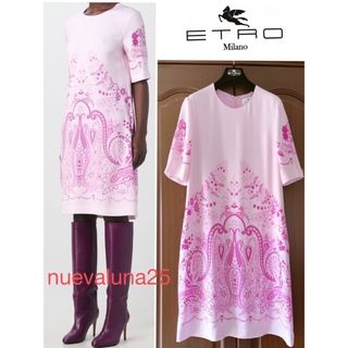 エトロ(ETRO)の最終値下げ セール☆未使用 ETRO エトロ 春 リラックス 上品 桜色 ドレス(ひざ丈ワンピース)