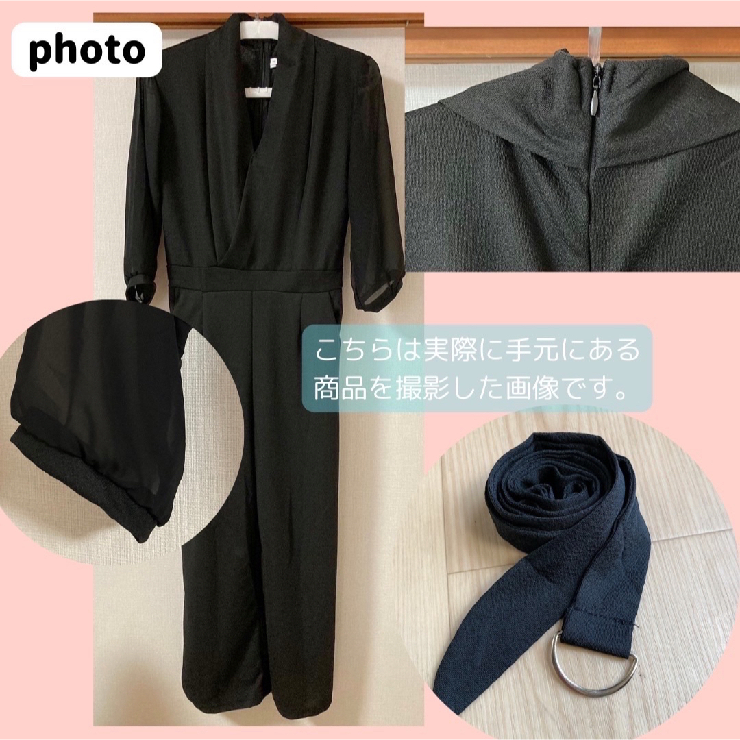 パンツドレス  XL パンツスーツ 七分袖 パーティー　フォーマル 黒  レディースのフォーマル/ドレス(スーツ)の商品写真