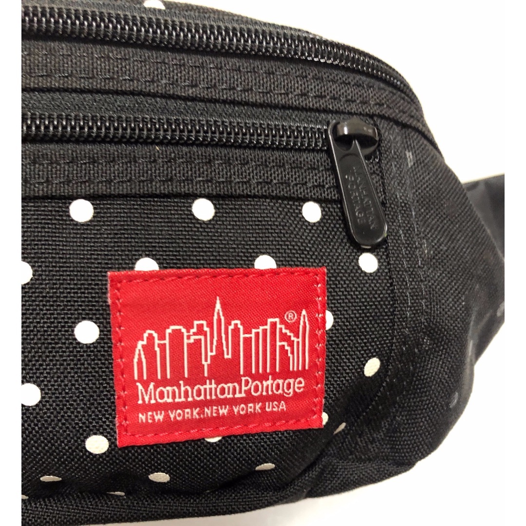 Manhattan Portage(マンハッタンポーテージ)のマンハッタンポーテージ 2402173 ウエストバッグ ブラック 黒　ドット レディースのバッグ(ショルダーバッグ)の商品写真