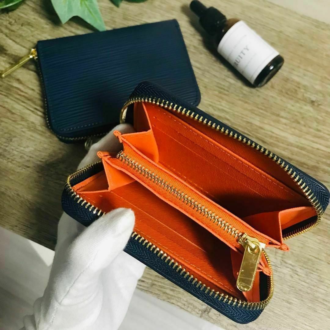 ミニ財布 コインケース　新品カードケース メンズ　小銭入れ　青色　オレンジ a⑩ メンズのファッション小物(折り財布)の商品写真