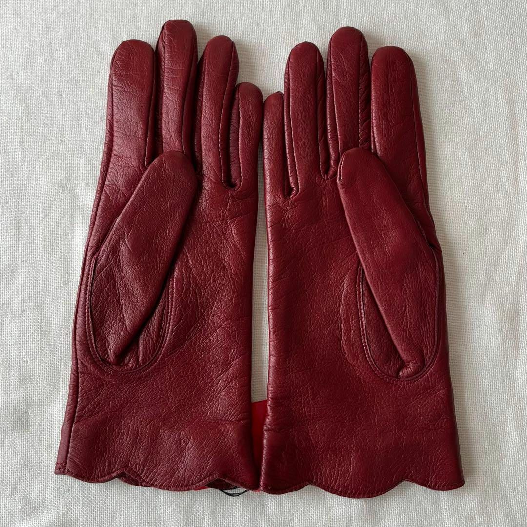 CHARLES JOURDAN(シャルルジョルダン)のシャルルジョルダン　レザー手袋　羊革　ワインレッド レディースのファッション小物(手袋)の商品写真