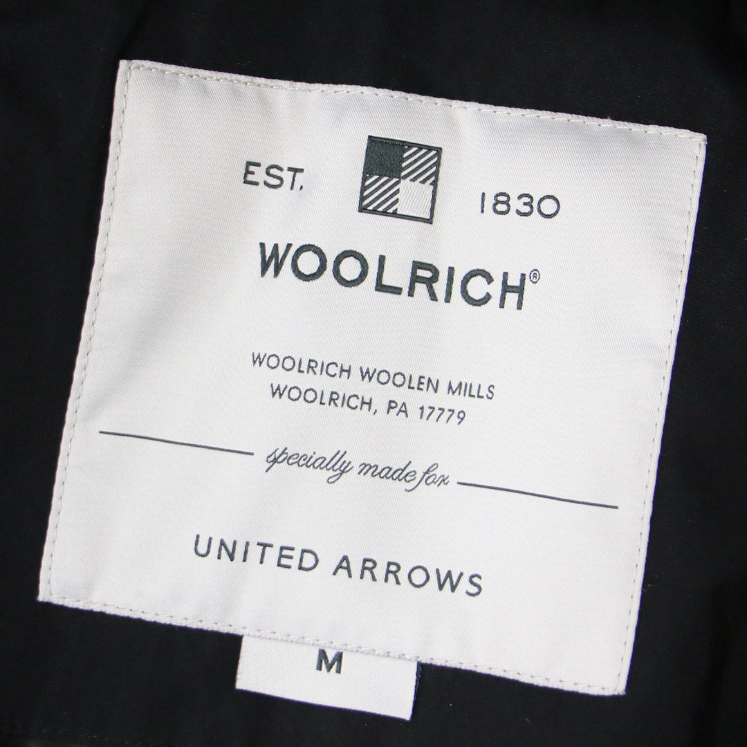 WOOLRICH(ウールリッチ)のWoolRich ウールリッチ UNITED ARROWS 別注 ダウン コート ジャケット ブラック 黒 M ミドル丈  Aライン フード フーディー ファスナー ポリエステル アウター 大人 きれいめ カジュアル シンプル 通勤 防寒【レディース】【中古】 レディースのジャケット/アウター(ダウンジャケット)の商品写真