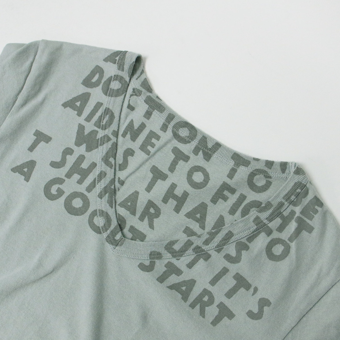 Maison Martin Margiela(マルタンマルジェラ)の美品 Maison Martin Margiela メゾン マルタン マルジェラ Tシャツ ライトグレー S Vネック 半袖 プリント ロゴ AIDS エイズTシャツ コットン 綿 カットソー プルオーバー 大人 きれいめ カジュアル 春夏【レディース】【中古】 レディースのトップス(Tシャツ(半袖/袖なし))の商品写真