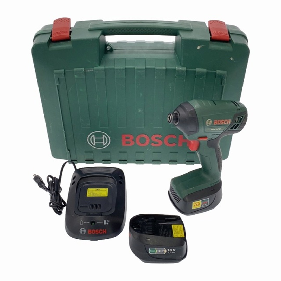 BOSCH(ボッシュ)の☆中古品☆BOSCH ボッシュ 18V バッテリーインパクトドライバー PDR18LI バッテリー2個 充電器 ケース付 85361 自動車/バイクのバイク(工具)の商品写真