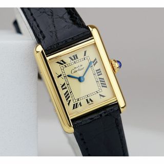 カルティエ(Cartier)の美品 カルティエ マスト タンク アイボリー ローマン SM Cartier(腕時計)