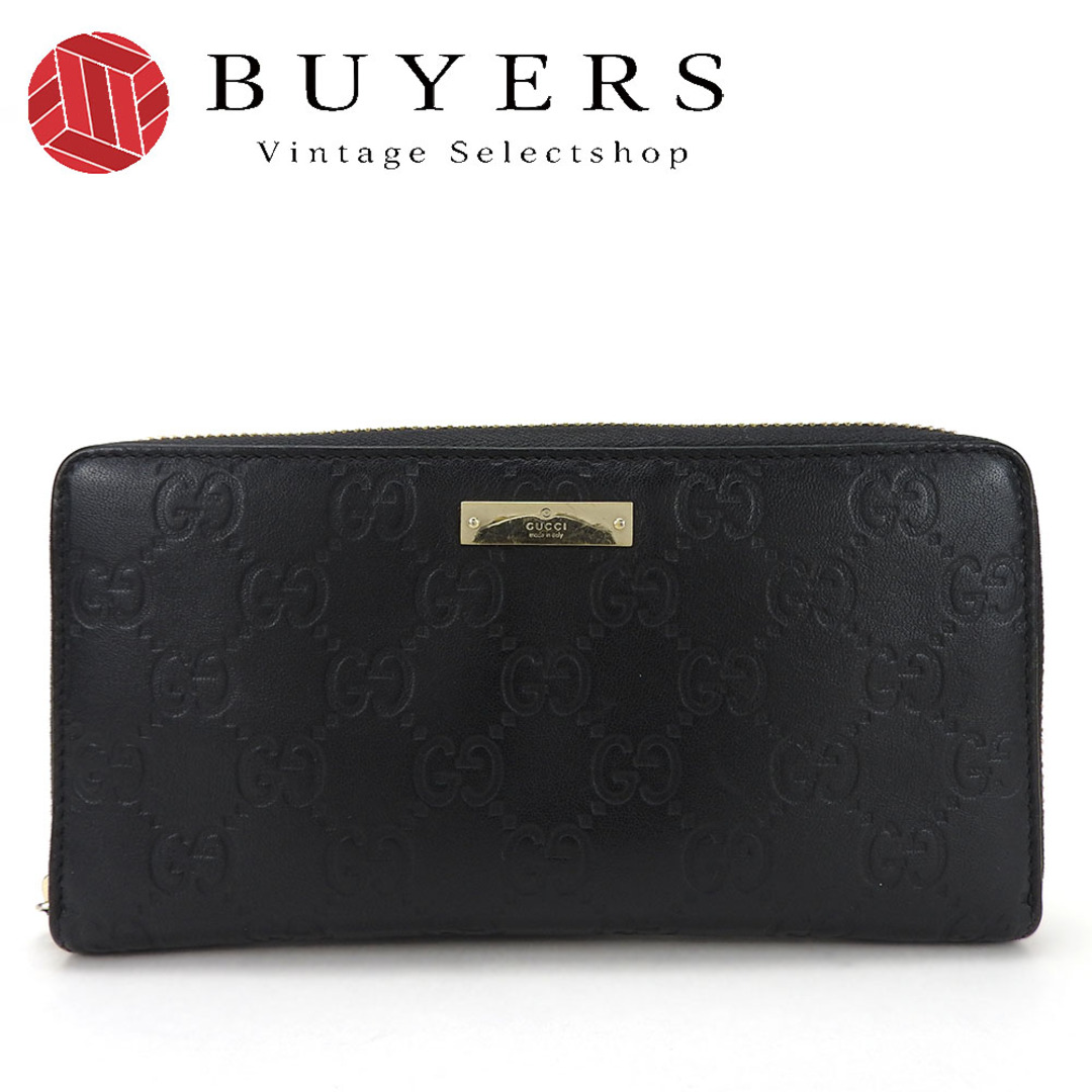 中古】 グッチ 長財布 307980 グッチシマ レザー ブラック 中古】 グッチ 長財布 307980 グッチシマ レザー ブラック