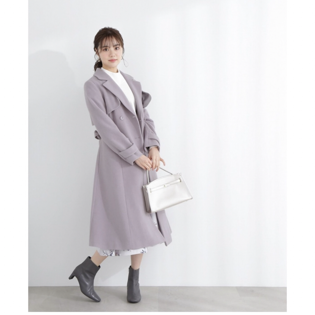 PROPORTION BODY DRESSING - ウールトレンチコート パープル PROPORTION BODY DRESSING - ウールトレンチコート パープル