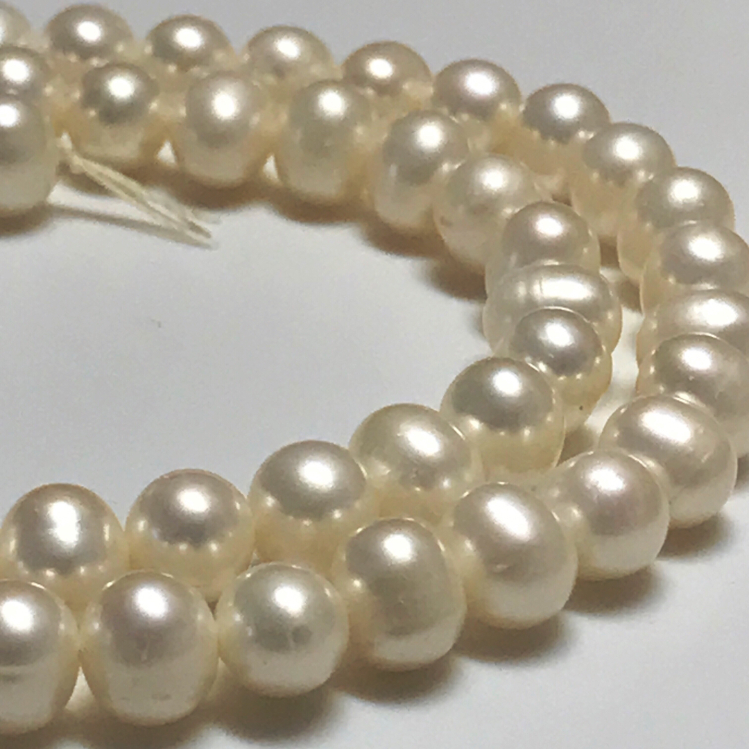 淡水パール　ハンドメイド素材　淡水パールネックレス　真珠　真珠ネックレス ハンドメイドの素材/材料(各種パーツ)の商品写真