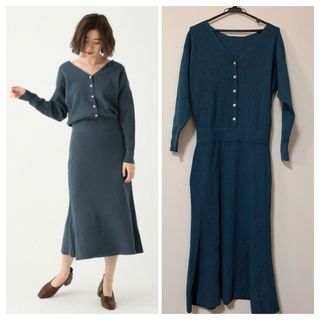 アパートバイローリーズ(apart by lowrys)の新品❤️apart by lowrys リブキリカエワンピース(ロングワンピース/マキシワンピース)