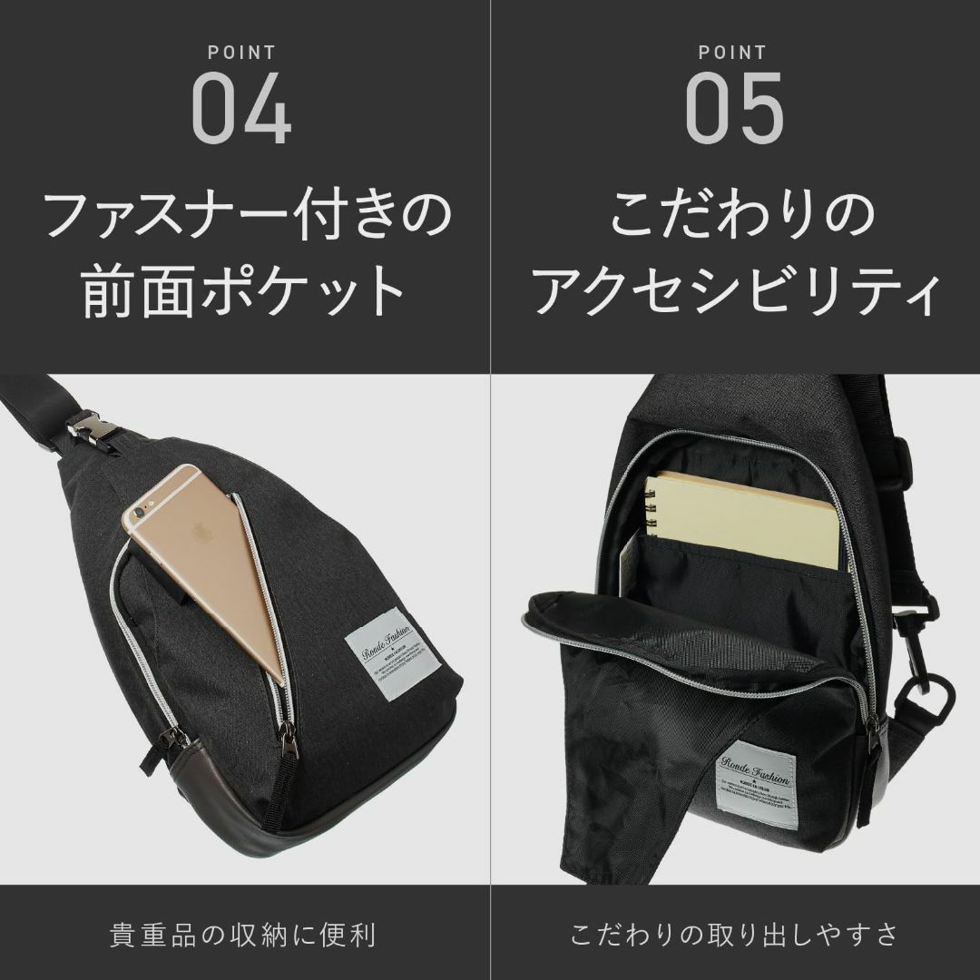 【色: グレー】[RONDE] 斜め掛け ボディバッグ ショルダーバッグ ボディ メンズのバッグ(その他)の商品写真