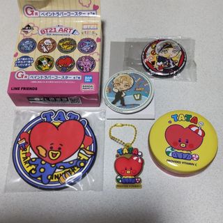 ボウダンショウネンダン(防弾少年団(BTS))のTinyTAN Ｖ缶バッジ　BT21 TATAコースター他セット(キャラクターグッズ)